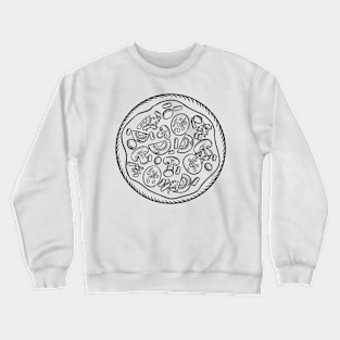 Pen Sketch of Yummy Pizza Crewneck Sweatshirt